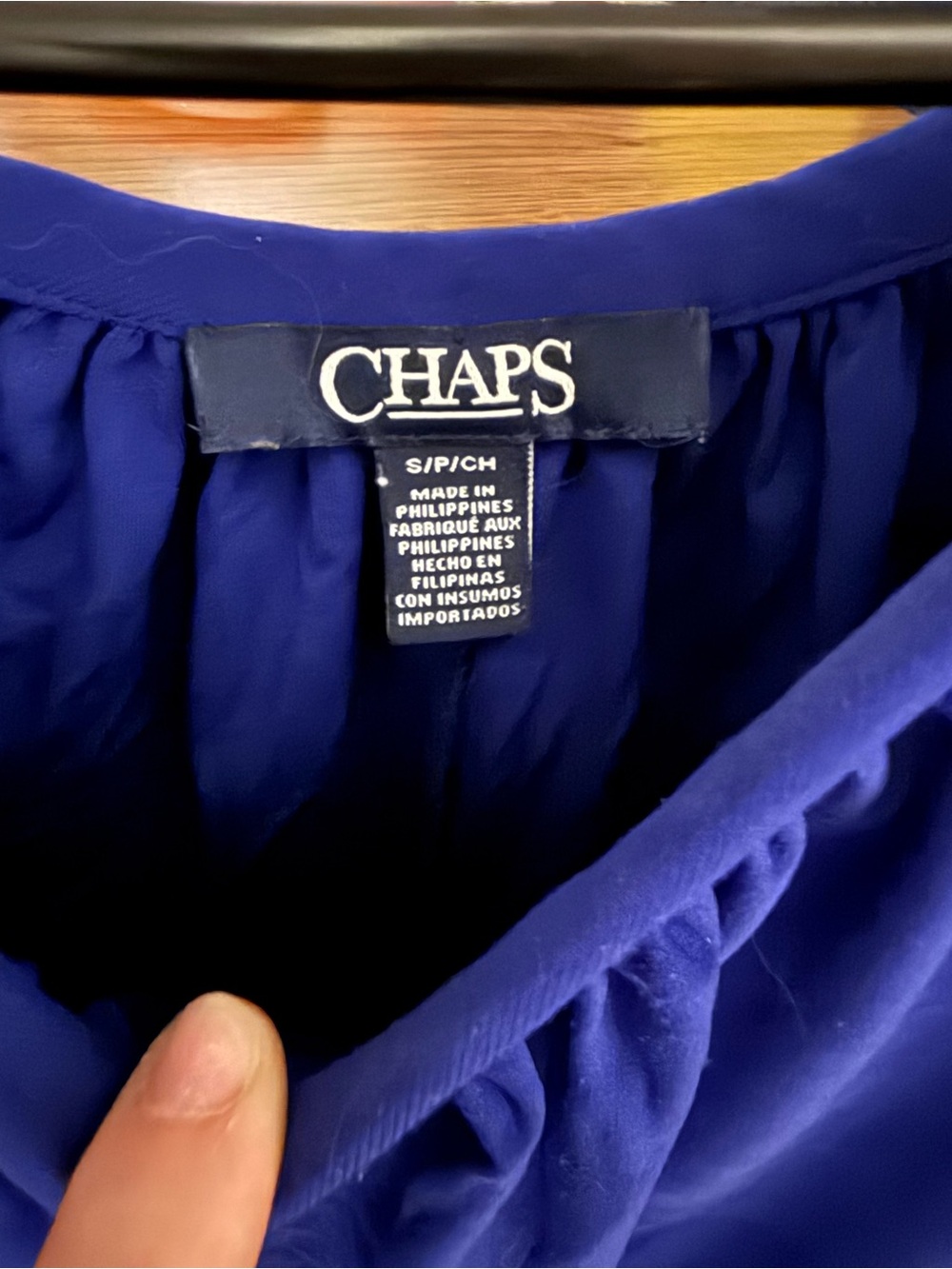 Chaps Deep Blue Pullover Blouse